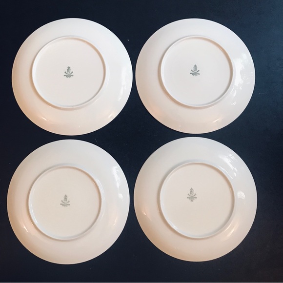 4 Winterling Bavaria Lunch Salad Plates 7.75" Red Orange MCM Floral Daisy 60s - Picture 3 of 16